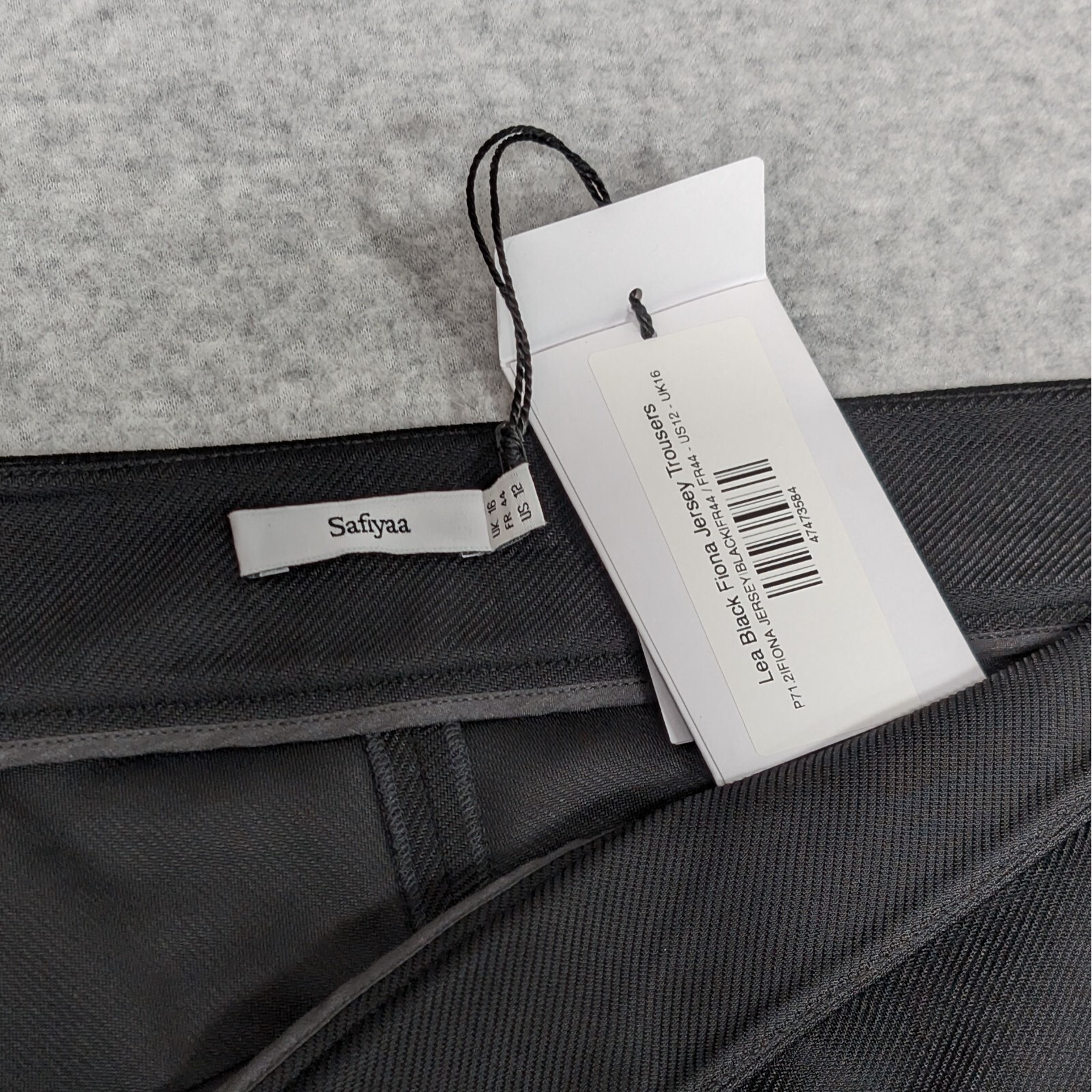Safiyaa Lea Black Fiona Jersey Trouser Women's Size 12 Wide Leg Pants Nwt — image 3 of 8